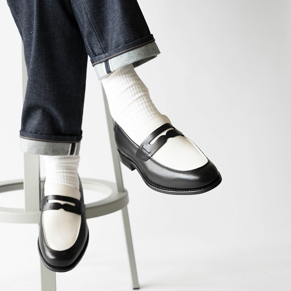 SIMEON BLACK&WHITE ローファー グッドイヤーウェルト