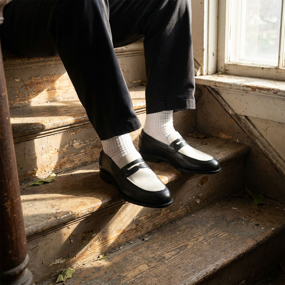 SIMEON BLACK&WHITE ローファー グッドイヤーウェルト