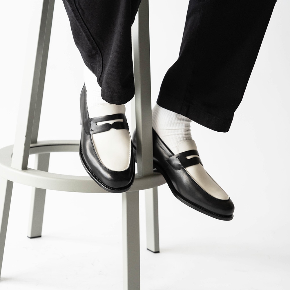 SIMEON BLACK&WHITE ローファー グッドイヤーウェルト