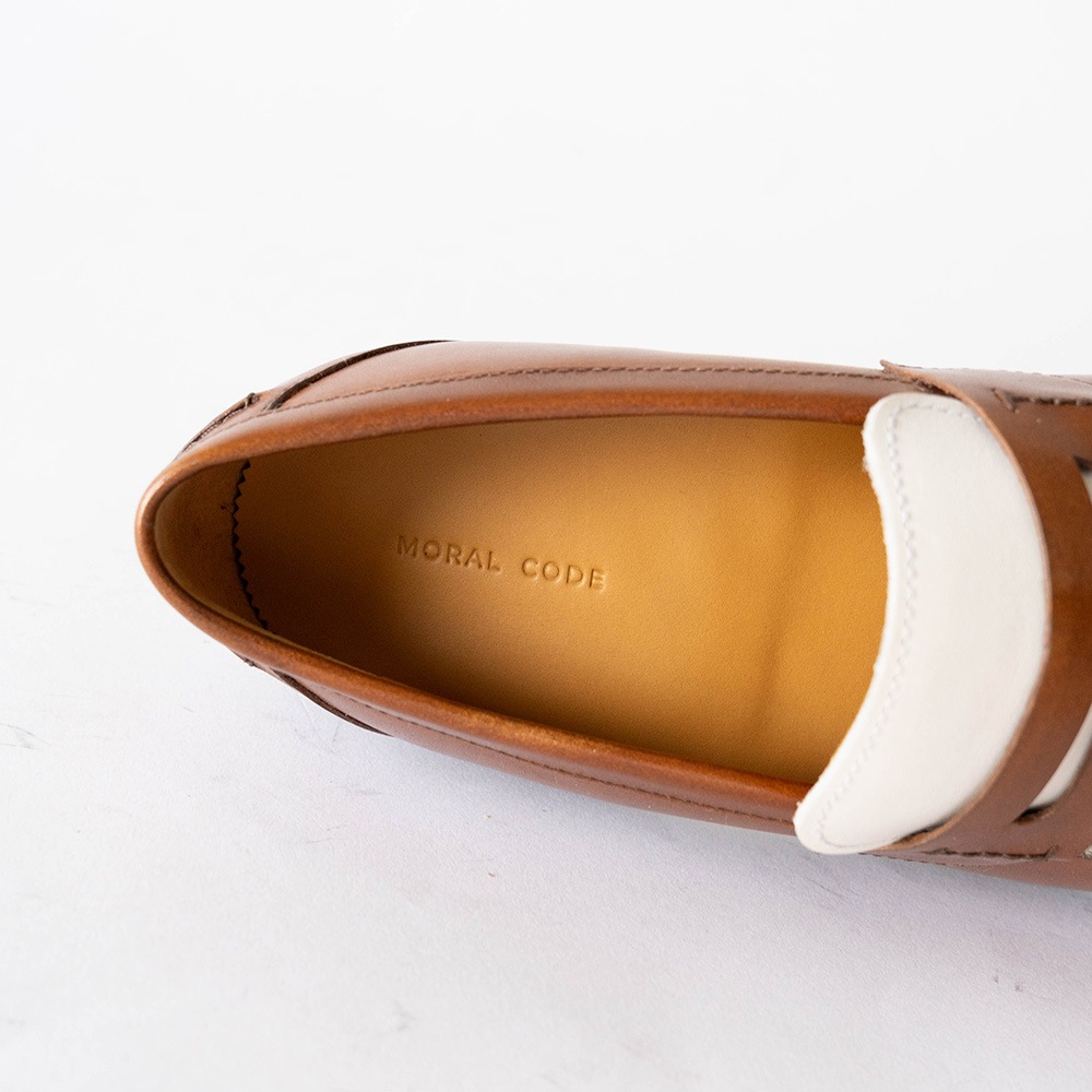 SIMEON COGNAC&WHITE ローファー グッドイヤーウェルト