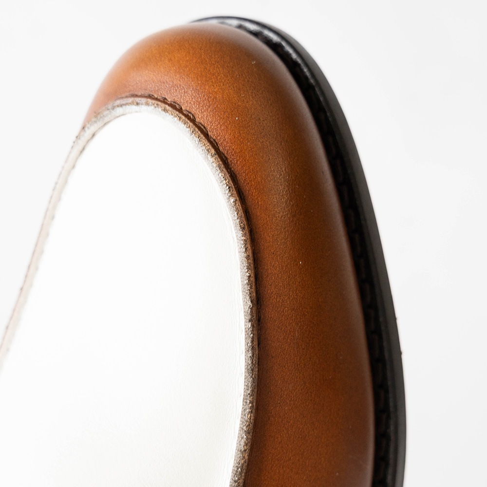 SIMEON COGNAC&WHITE ローファー グッドイヤーウェルト