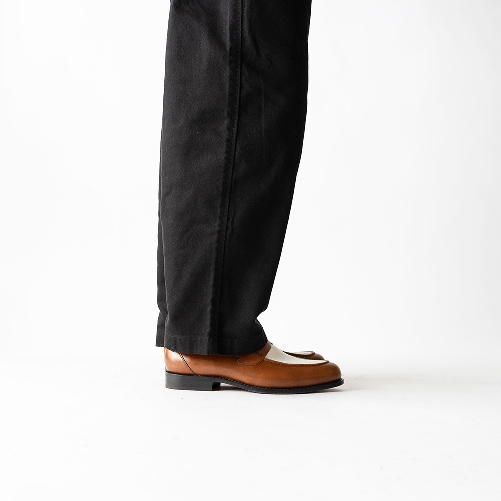 SIMEON COGNAC&WHITE ローファー グッドイヤーウェルト