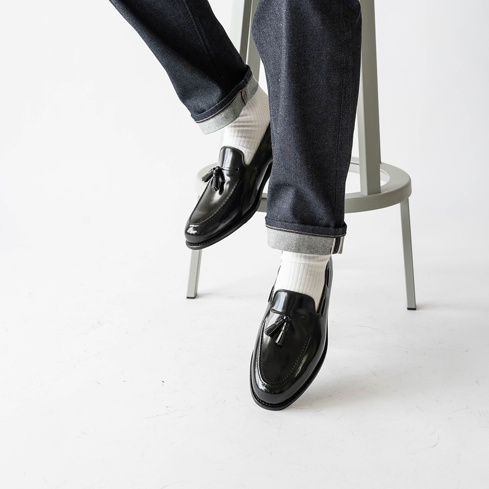 BAKER BLACK タッセルローファー グッドイヤーウェルト