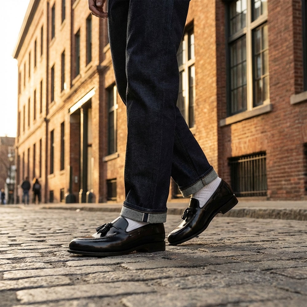 BAKER BLACK タッセルローファー グッドイヤーウェルト