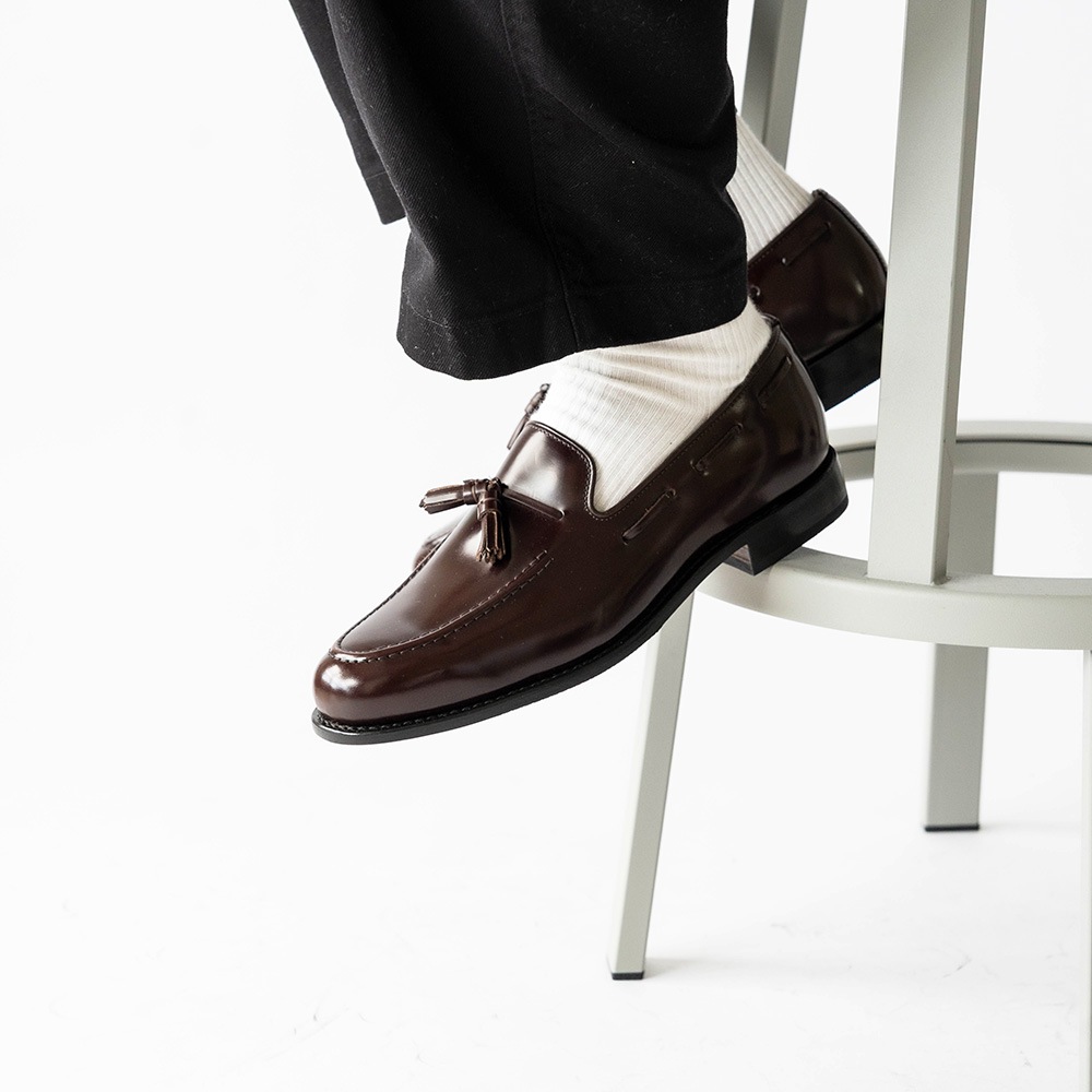 BAKER BURGUNDY タッセルローファー グッドイヤーウェルト