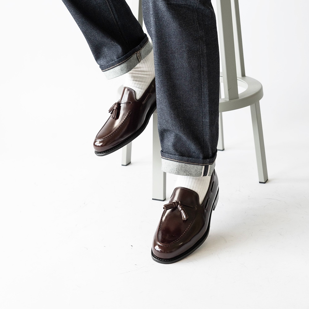 BAKER BURGUNDY タッセルローファー グッドイヤーウェルト