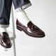 BAKER BURGUNDY タッセルローファー グッドイヤーウェルト