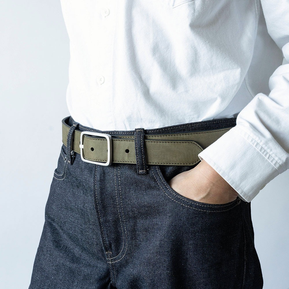 MAXWELL MILITARY GREEN メンズベルト リバーシブル