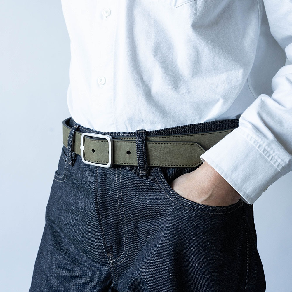 MAXWELL MILITARY GREEN メンズベルト リバーシブル