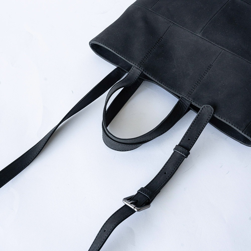 EUSTON MATTE BLACK ヌバック ショルダートートバッグ 2way