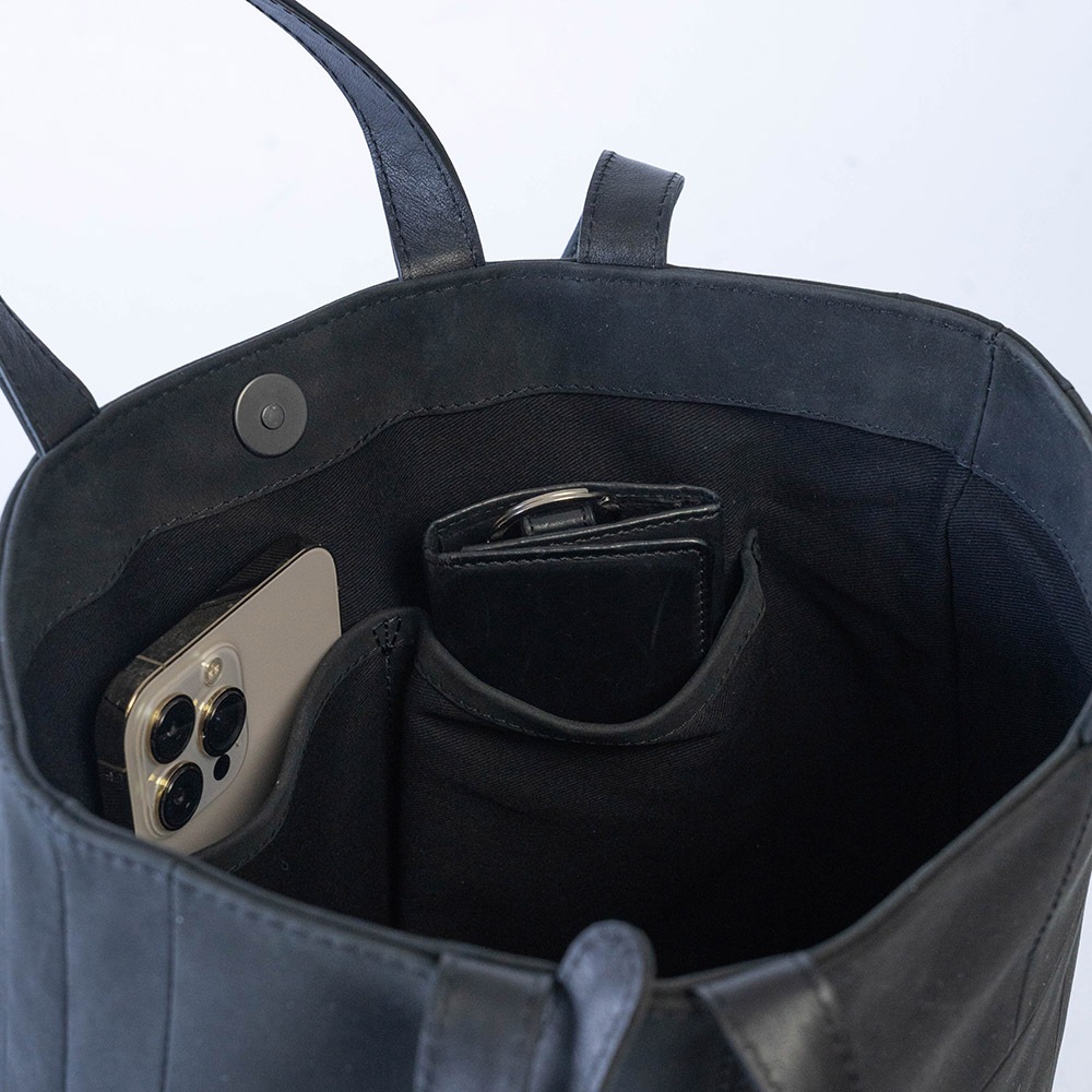 EUSTON MATTE BLACK ヌバック ショルダートートバッグ 2way