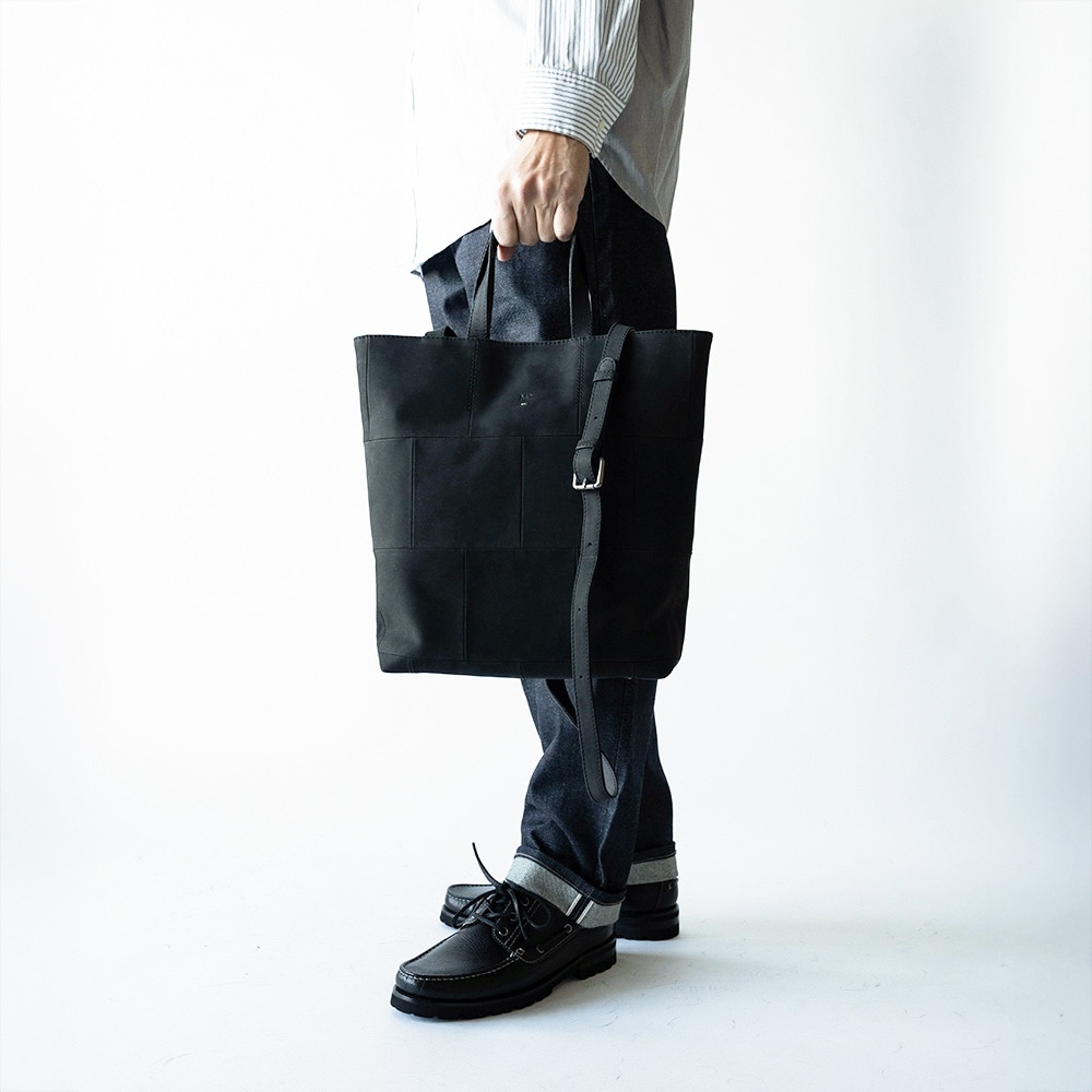 EUSTON MATTE BLACK ヌバック ショルダートートバッグ 2way