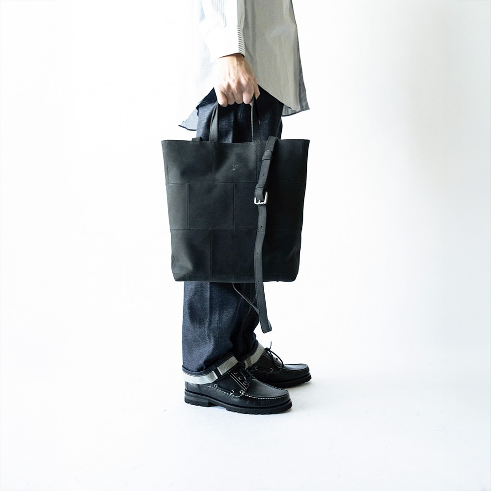 EUSTON MATTE BLACK ヌバック ショルダートートバッグ 2way