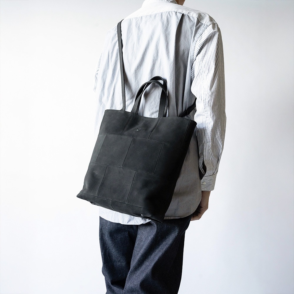 EUSTON MATTE BLACK ヌバック ショルダートートバッグ 2way