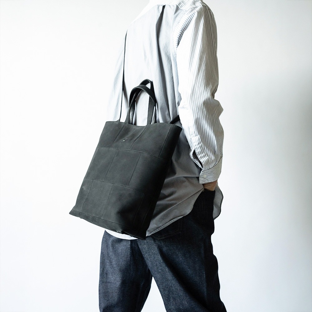 EUSTON MATTE BLACK ヌバック ショルダートートバッグ 2way