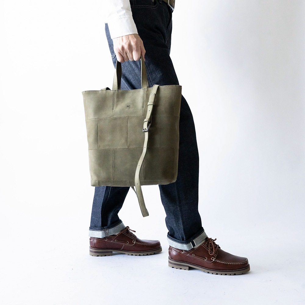 EUSTON MILITARY GREEN ヌバック ショルダートートバッグ 2way