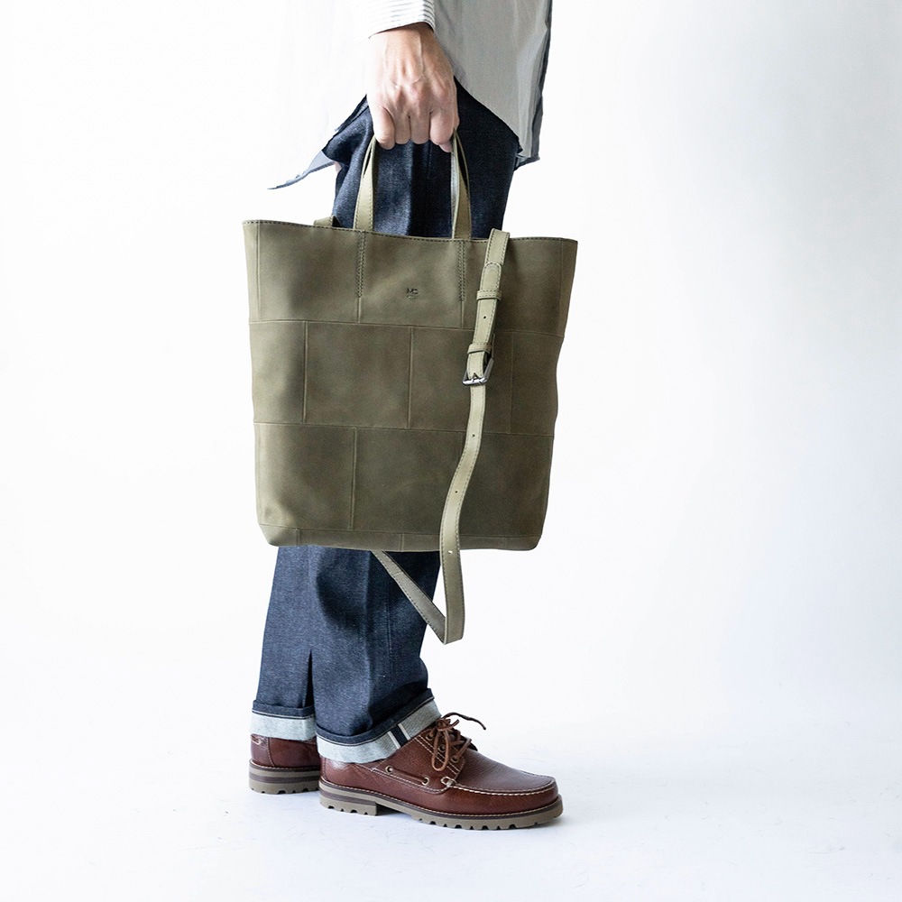 EUSTON MILITARY GREEN ヌバック ショルダートートバッグ 2way