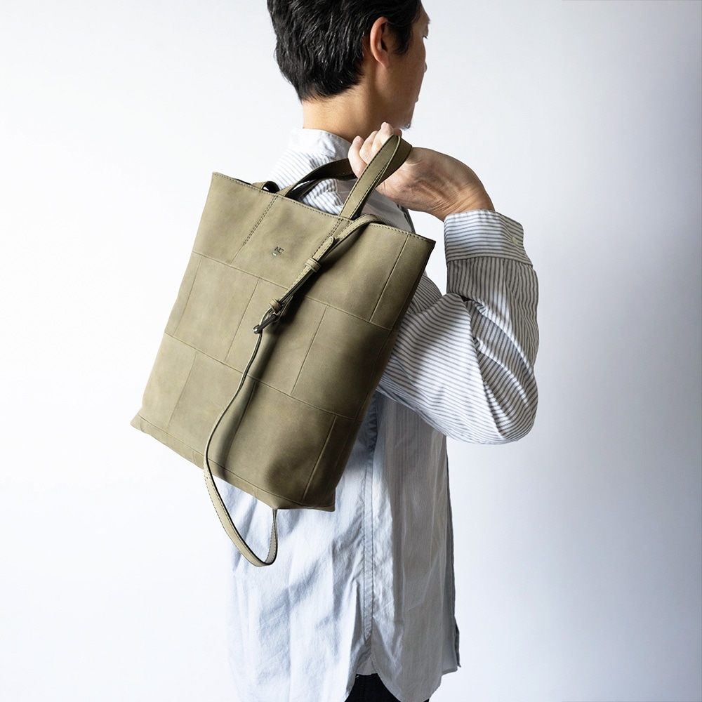 EUSTON MILITARY GREEN ヌバック ショルダートートバッグ 2way