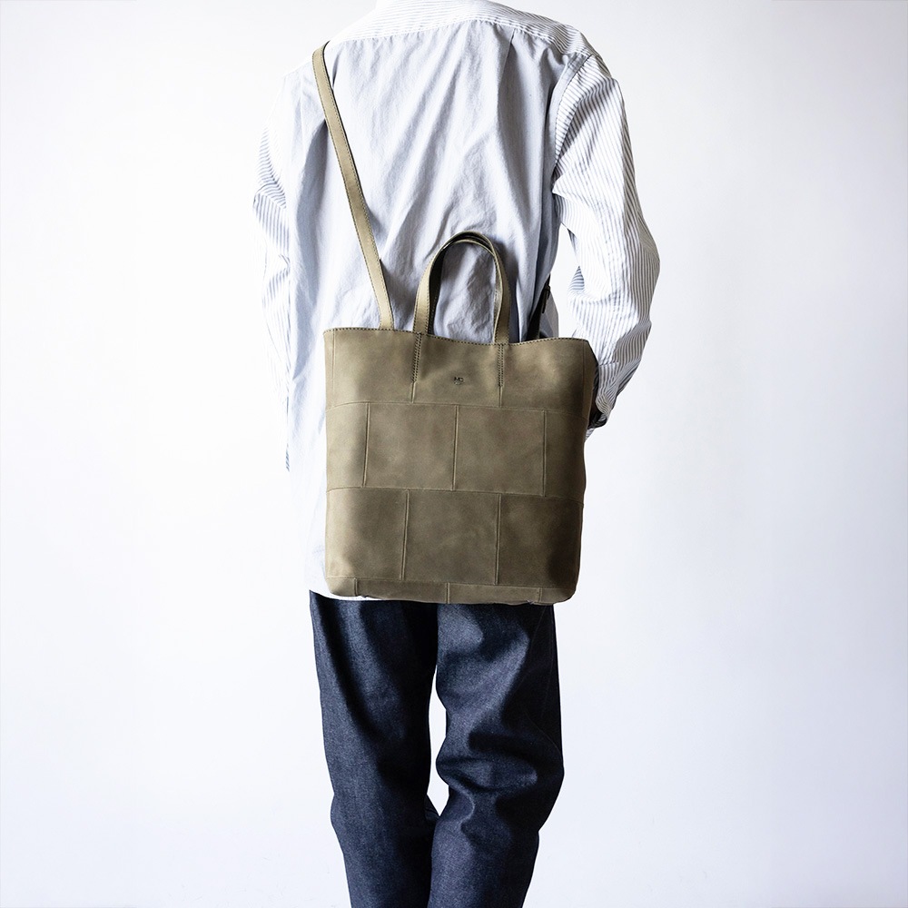 EUSTON MILITARY GREEN ヌバック ショルダートートバッグ 2way