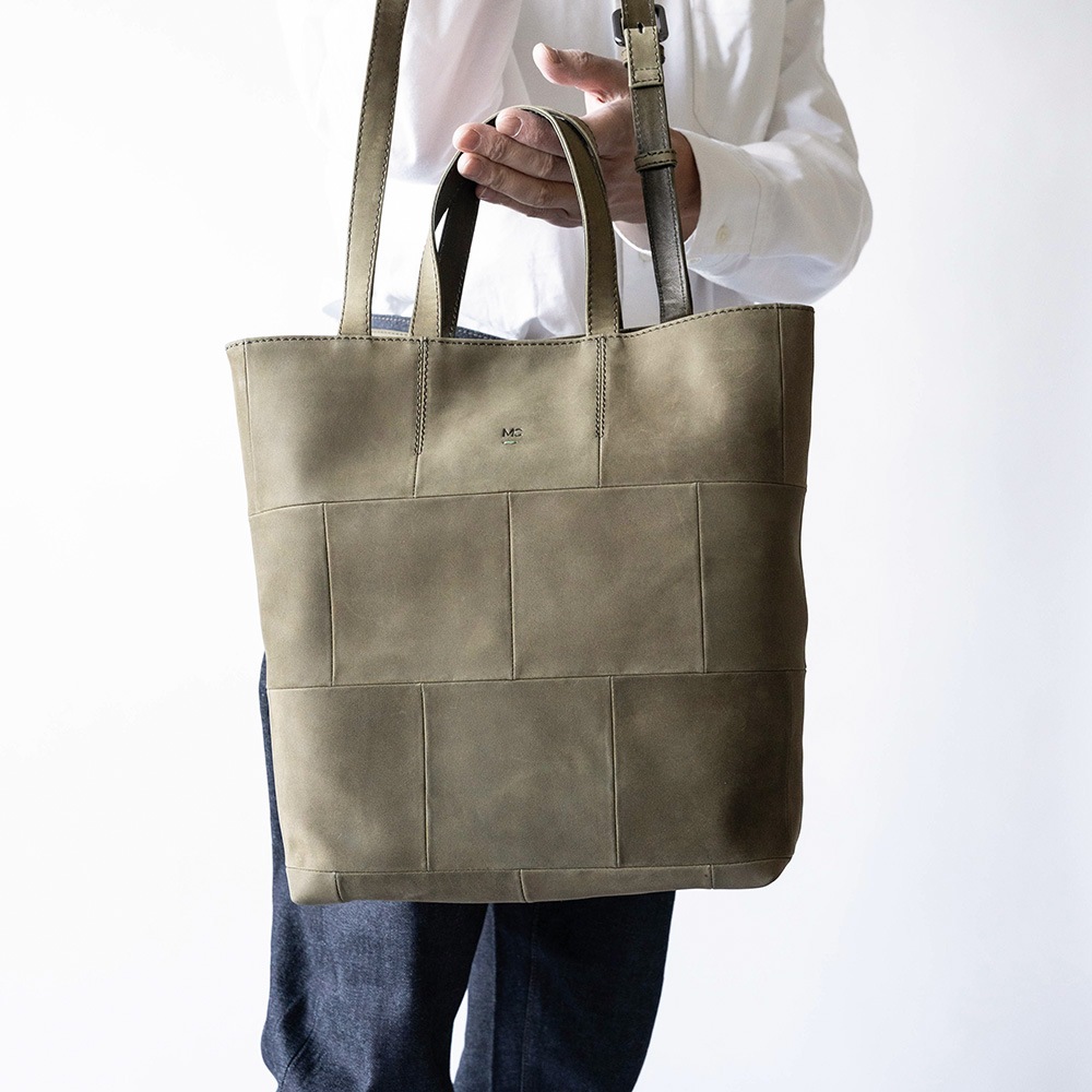 EUSTON MILITARY GREEN ヌバック ショルダートートバッグ 2way