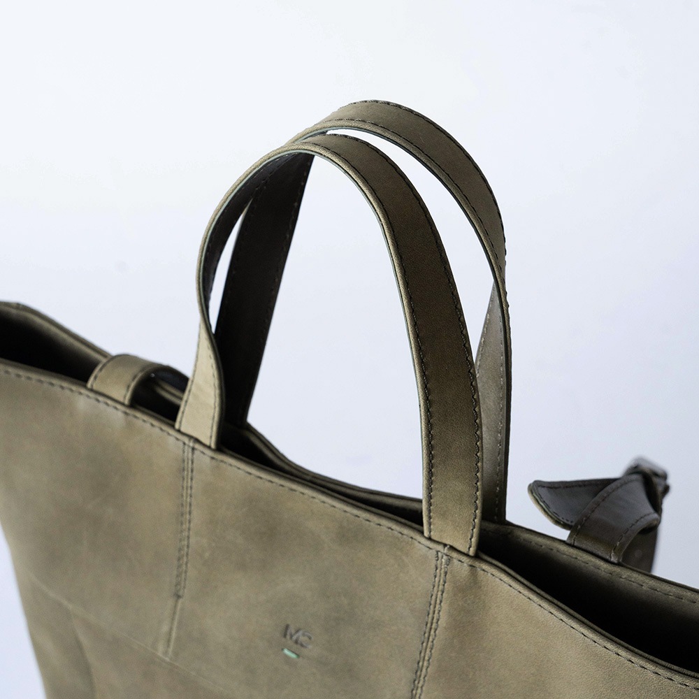 EUSTON MILITARY GREEN ヌバック ショルダートートバッグ 2way