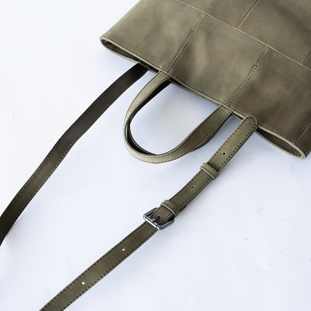 EUSTON MILITARY GREEN ヌバック ショルダートートバッグ 2way