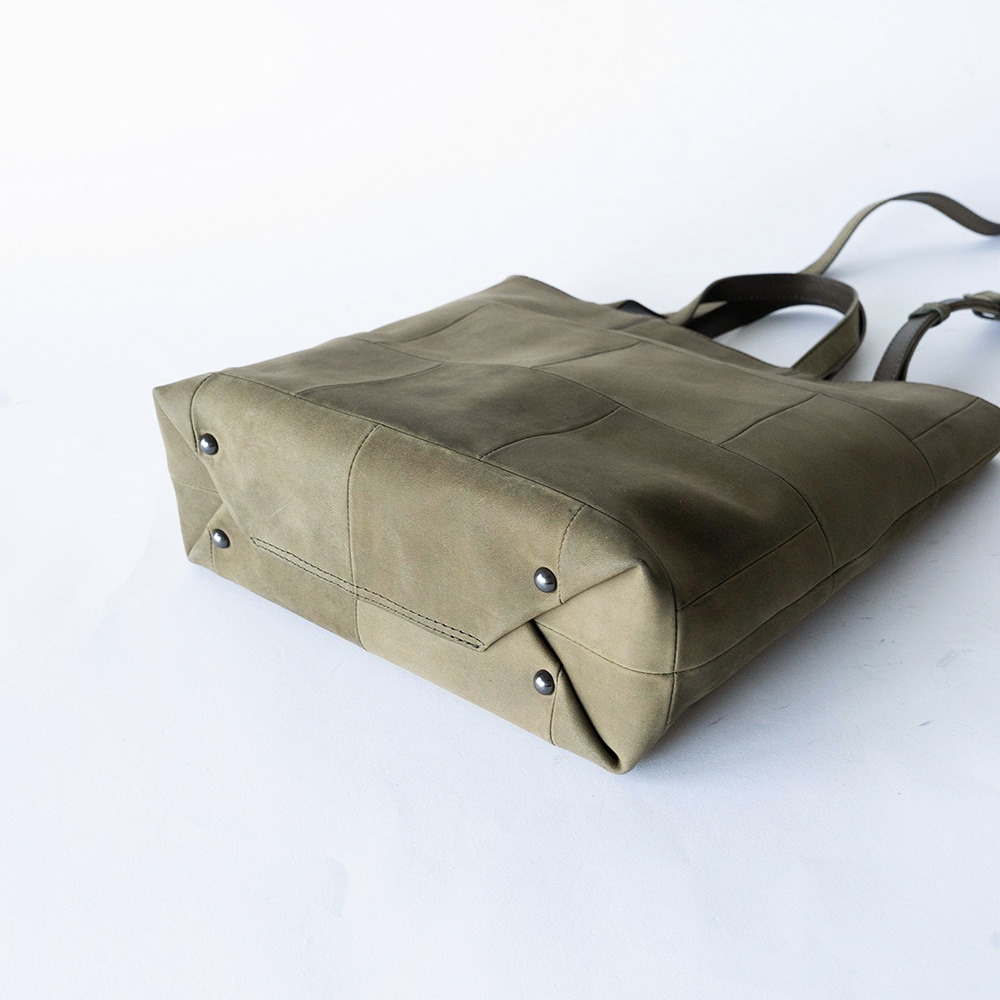 EUSTON MILITARY GREEN ヌバック ショルダートートバッグ 2way