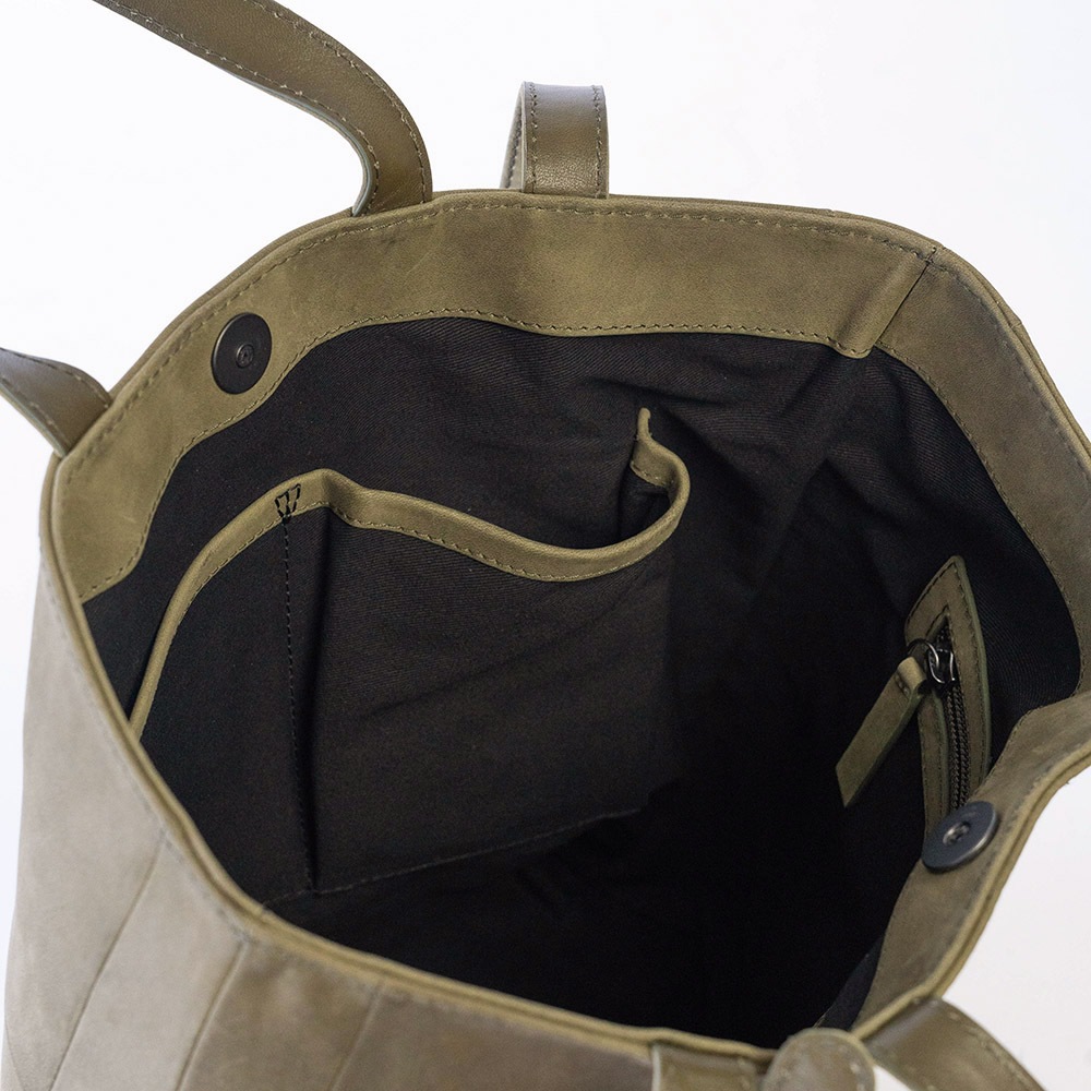 EUSTON MILITARY GREEN ヌバック ショルダートートバッグ 2way