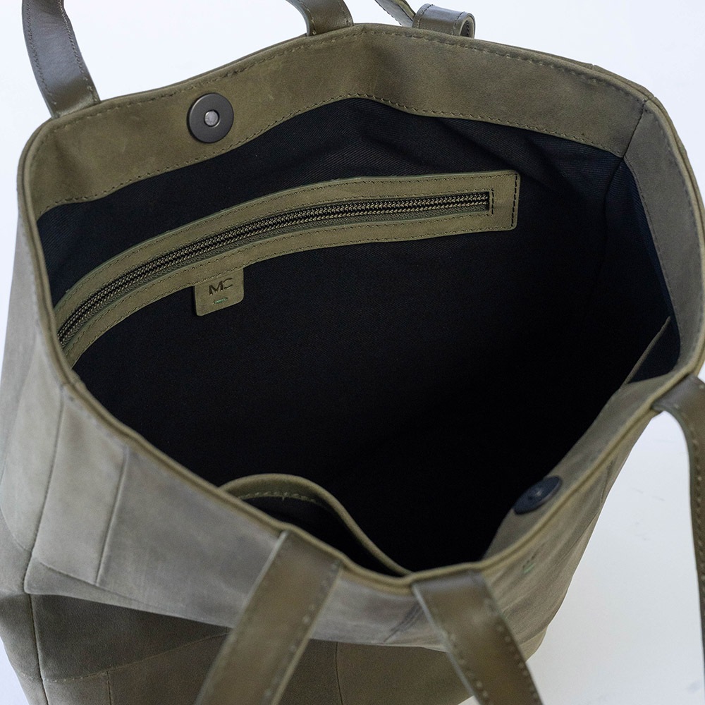 EUSTON MILITARY GREEN ヌバック ショルダートートバッグ 2way