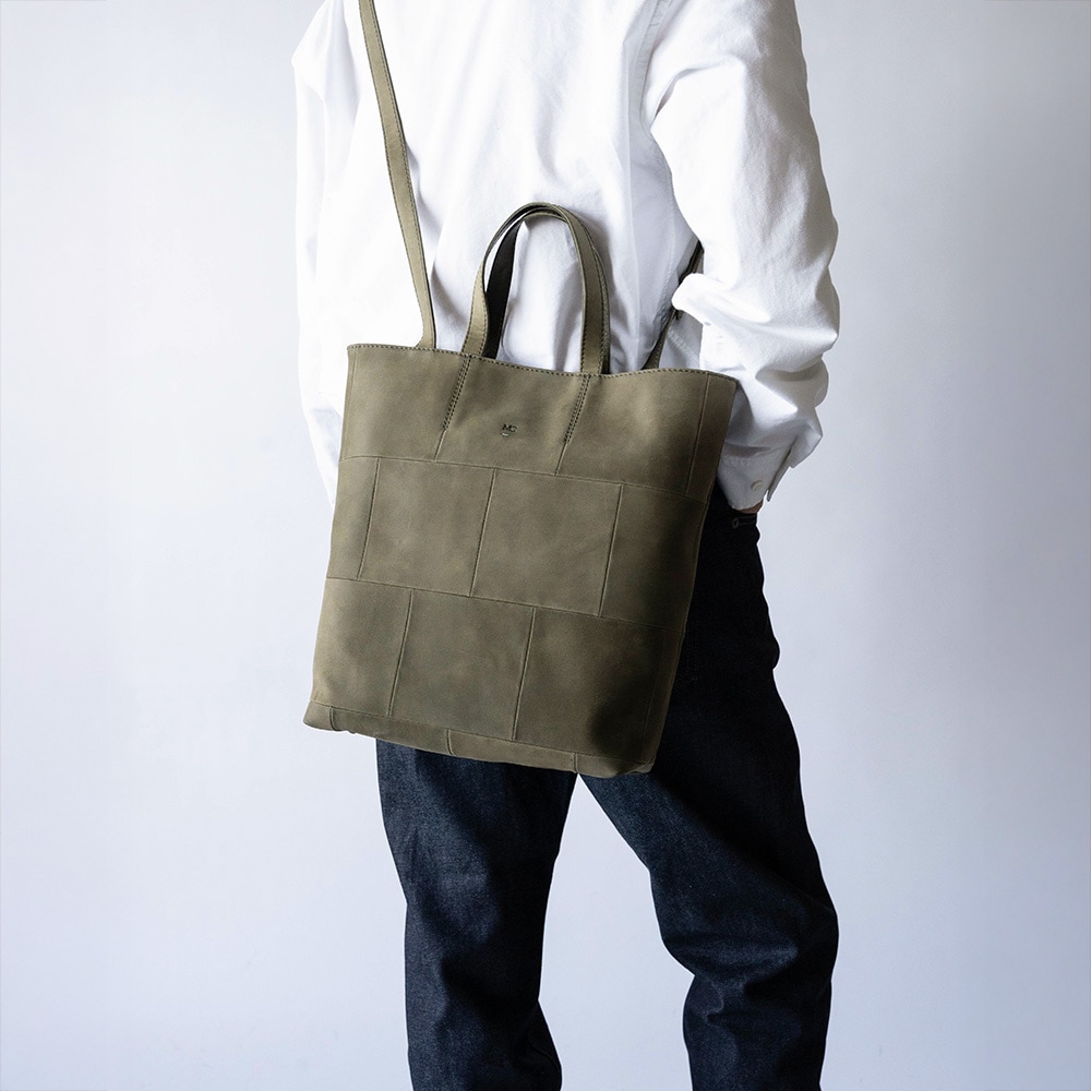 EUSTON MILITARY GREEN ヌバック ショルダートートバッグ 2way