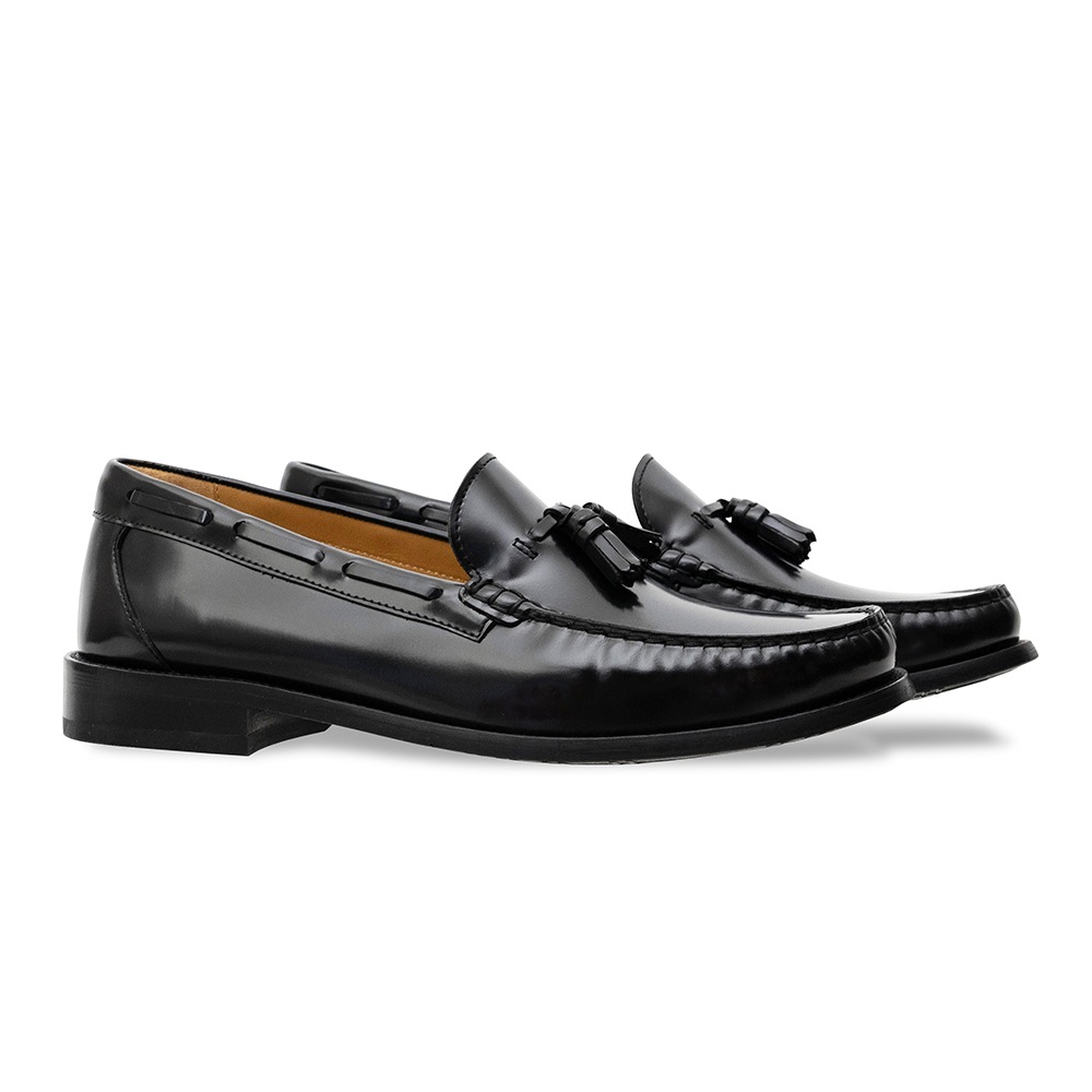 LANCASTER BLACK タッセル モカシンローファー