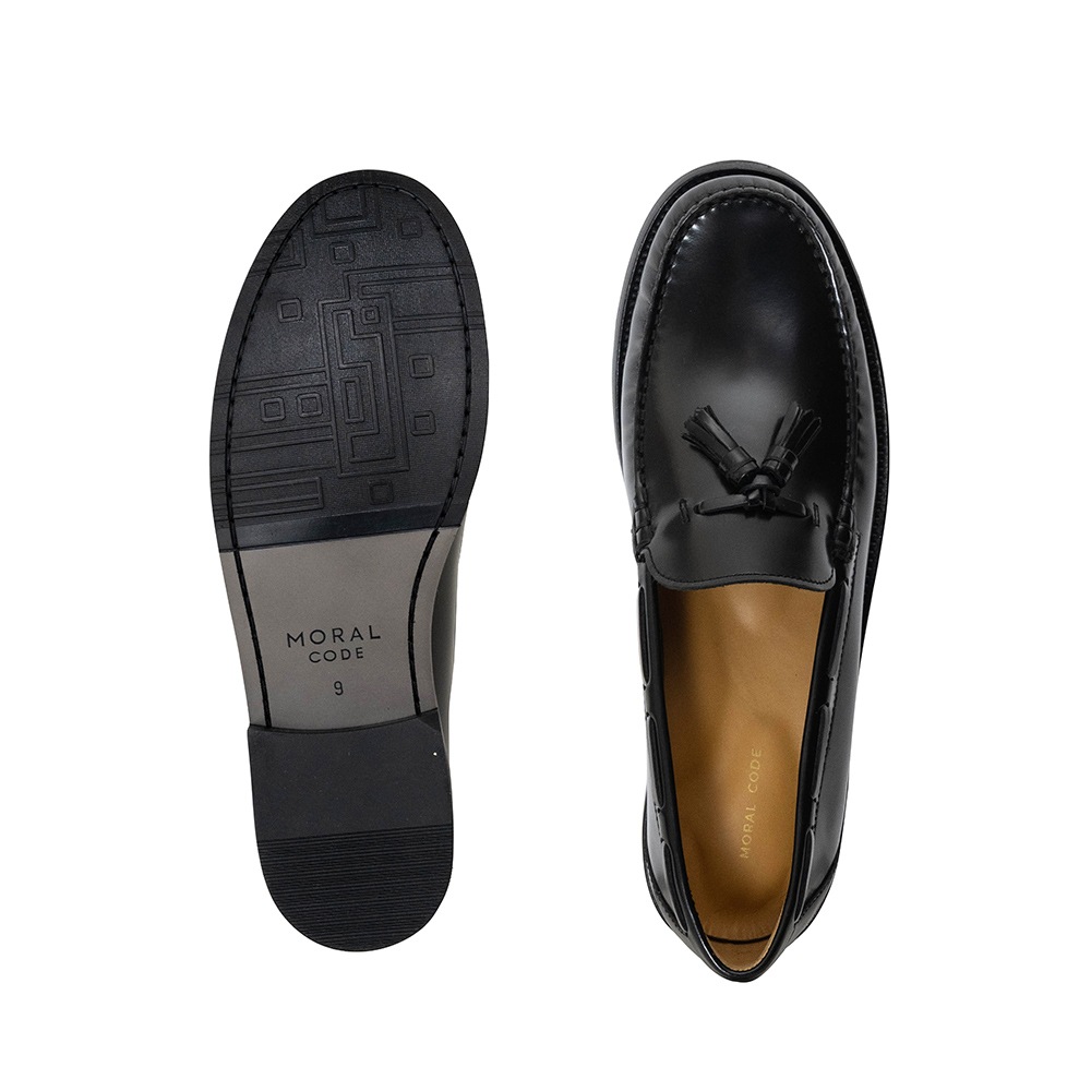 LANCASTER BLACK タッセル モカシンローファー