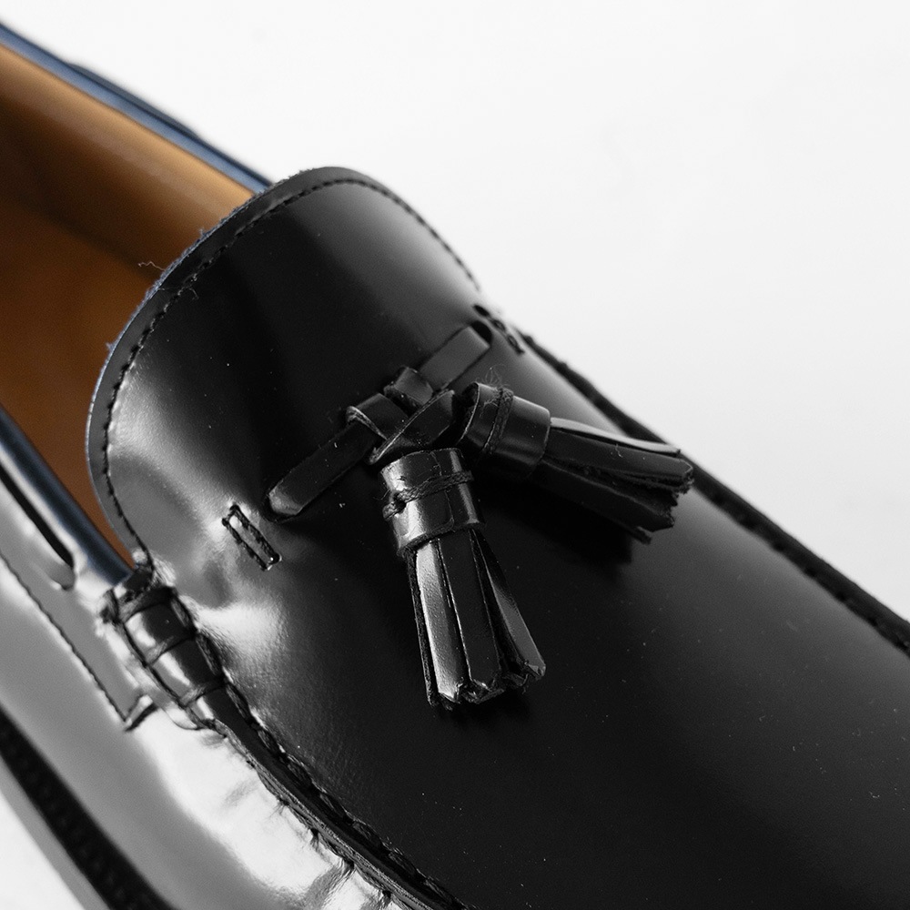LANCASTER BLACK タッセル モカシンローファー