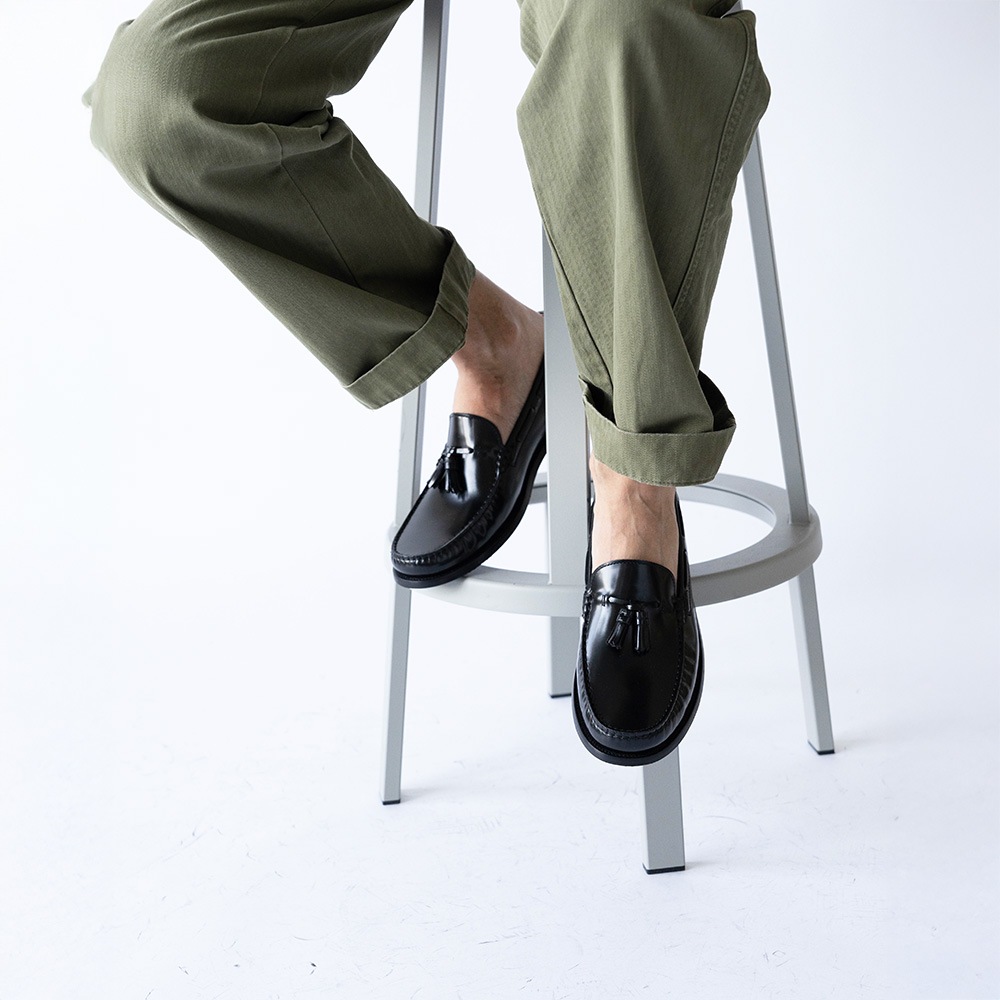 LANCASTER BLACK タッセル モカシンローファー