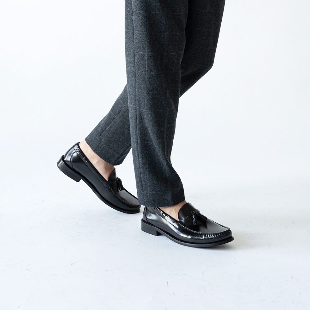 LANCASTER BLACK タッセル モカシンローファー