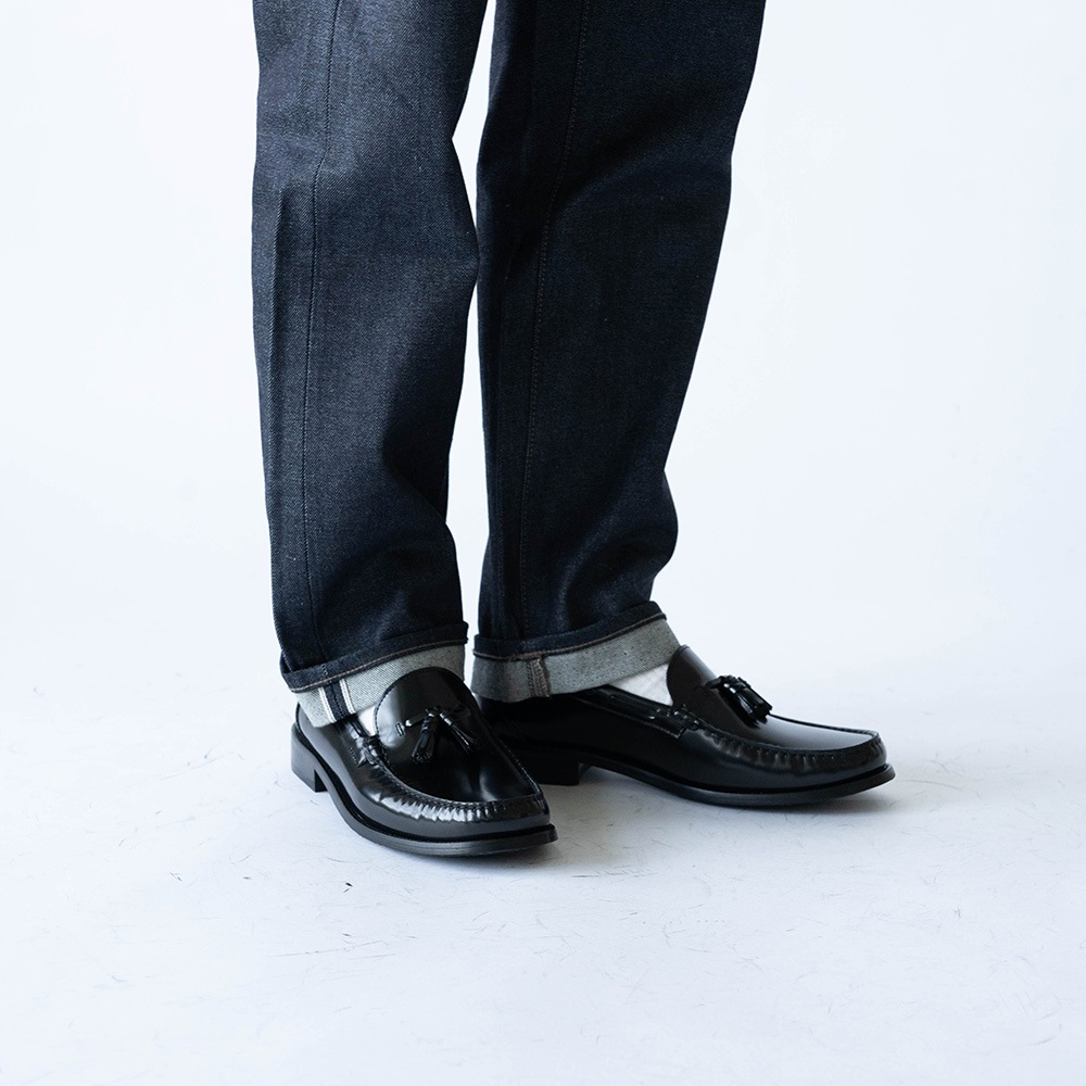 LANCASTER BLACK タッセル モカシンローファー