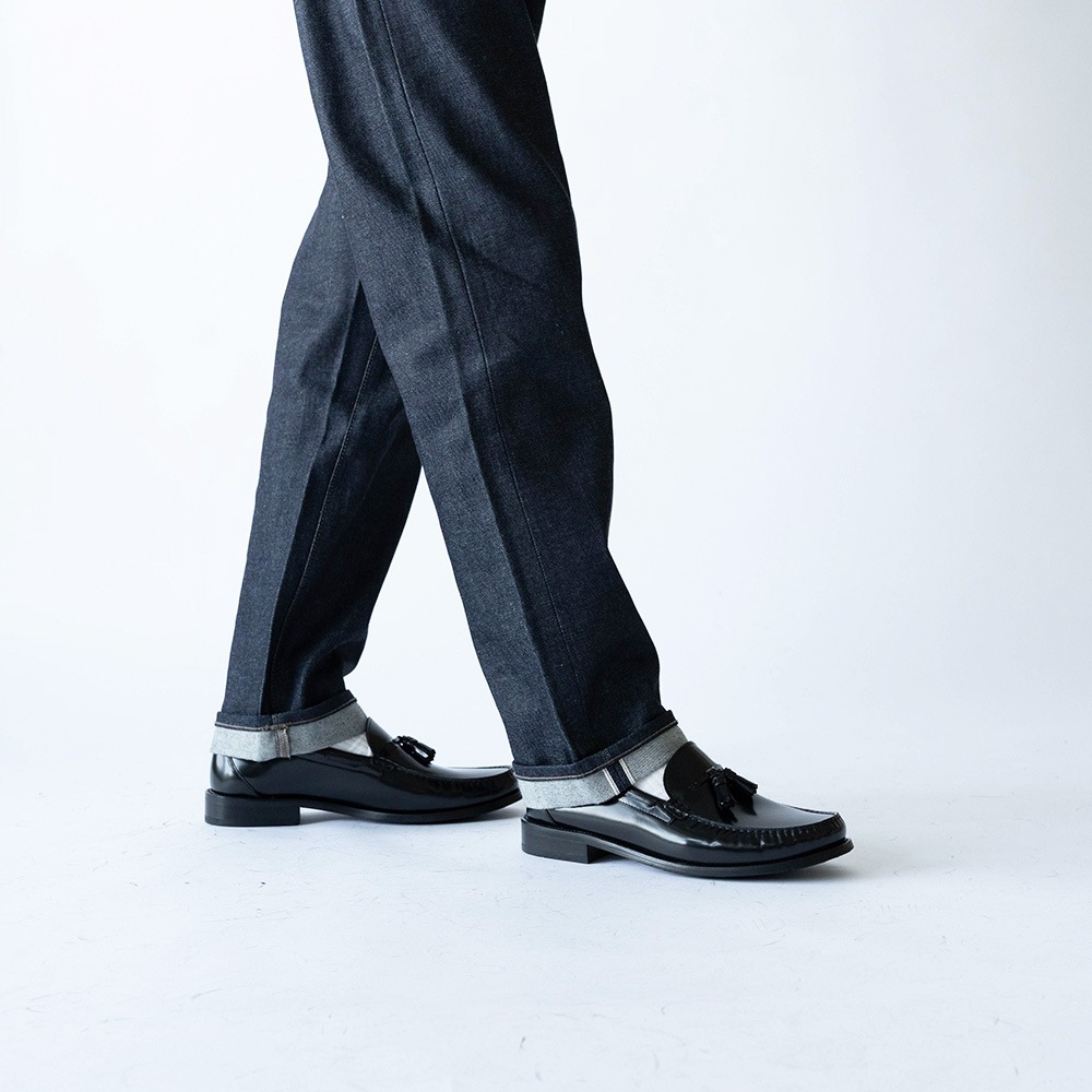 LANCASTER BLACK タッセル モカシンローファー