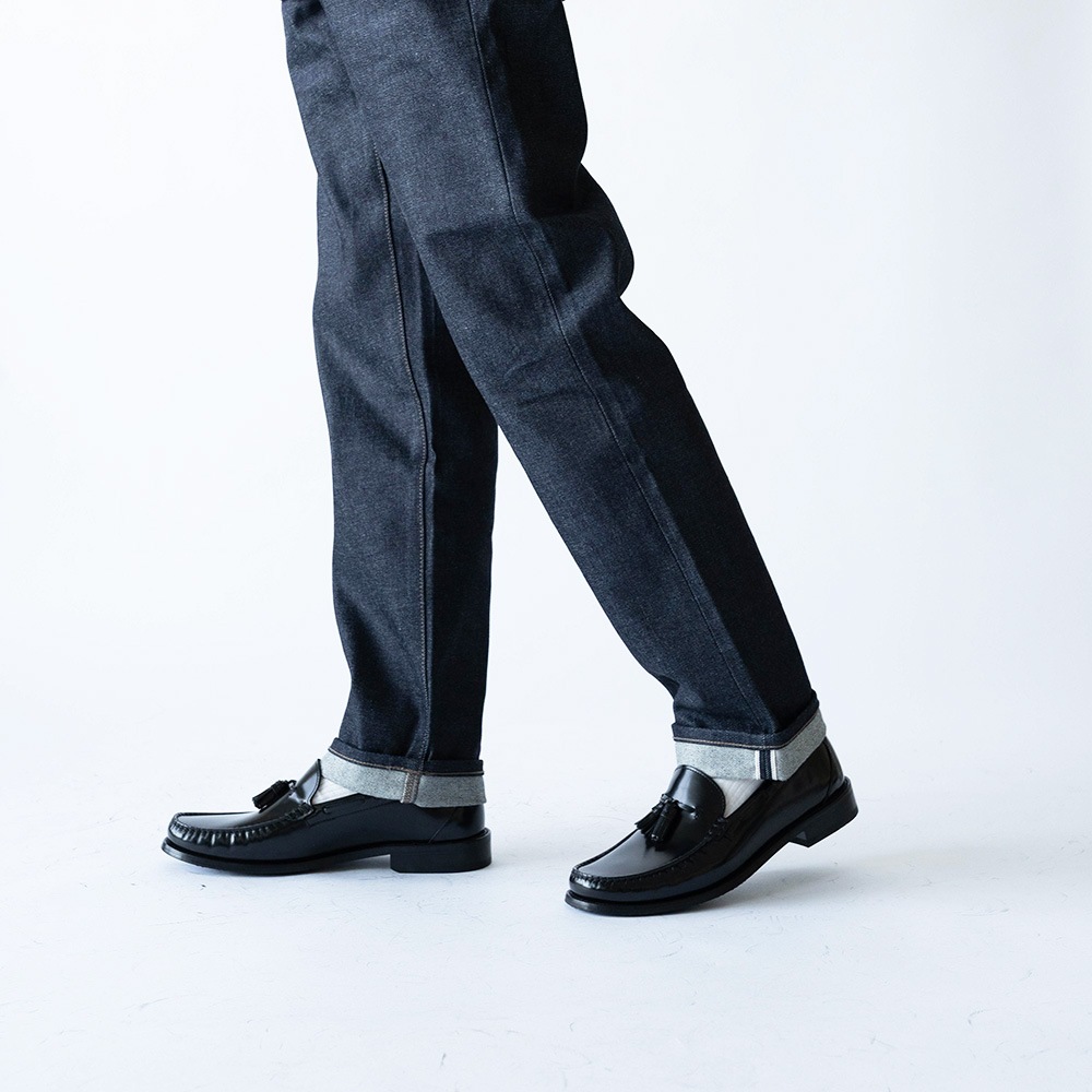 LANCASTER BLACK タッセル モカシンローファー