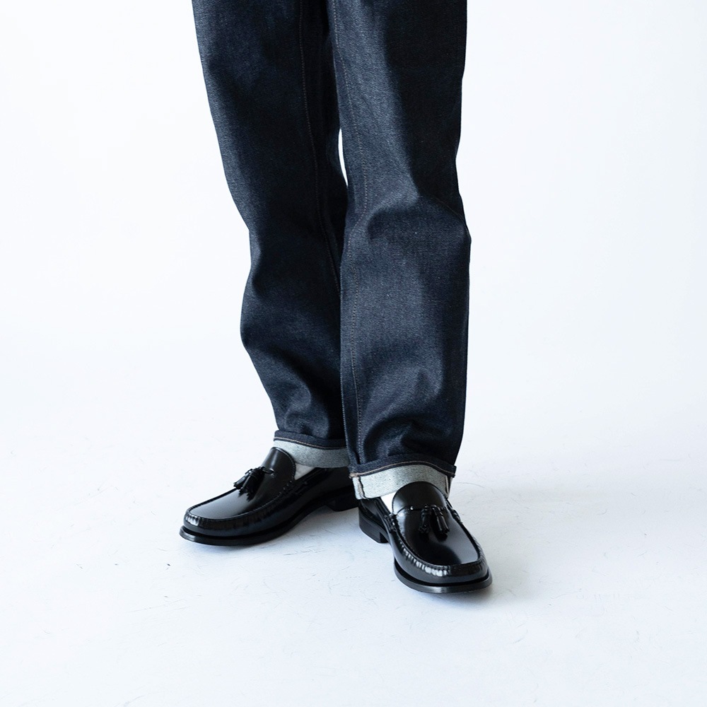 LANCASTER BLACK タッセル モカシンローファー