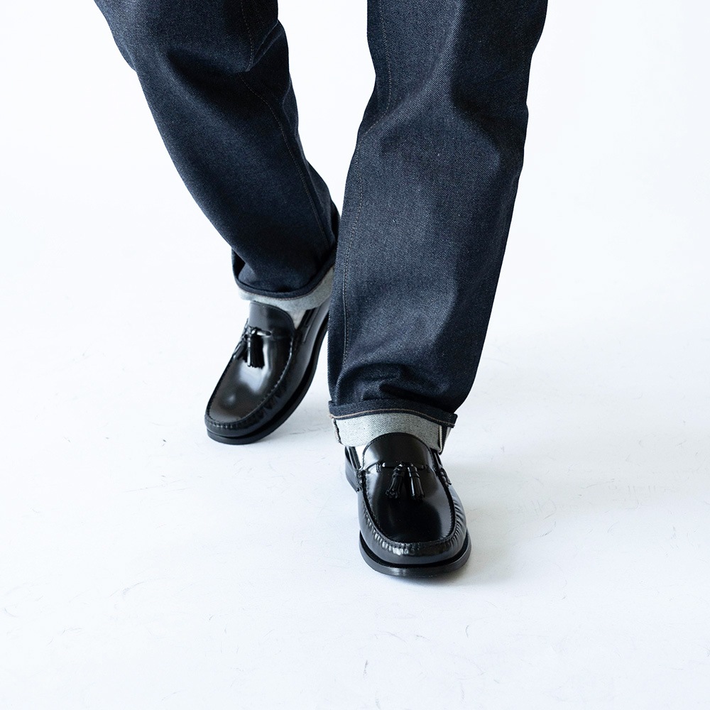 LANCASTER BLACK タッセル モカシンローファー