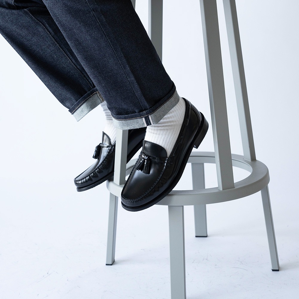 LANCASTER BLACK タッセル モカシンローファー