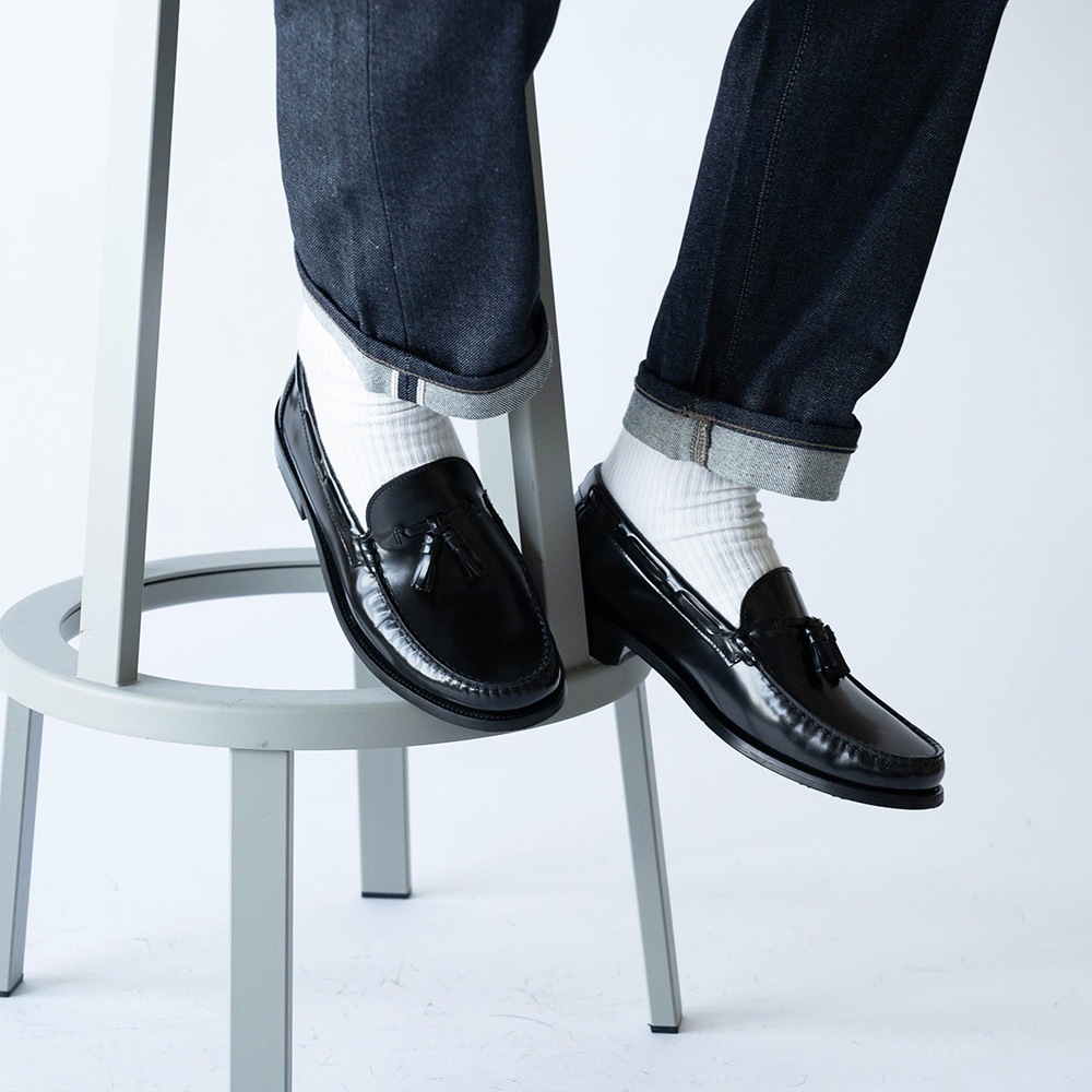 LANCASTER BLACK タッセル モカシンローファー