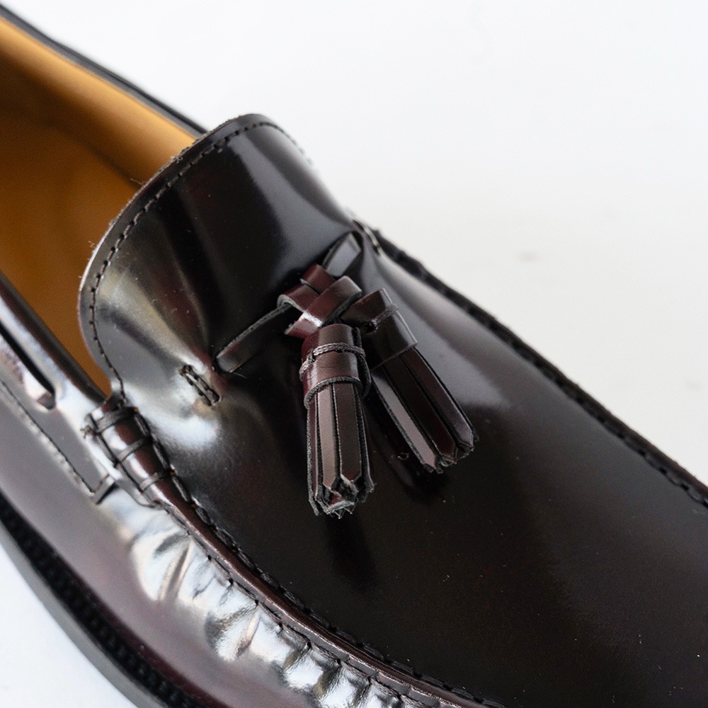LANCASTER BURGUNDY タッセル モカシンローファー