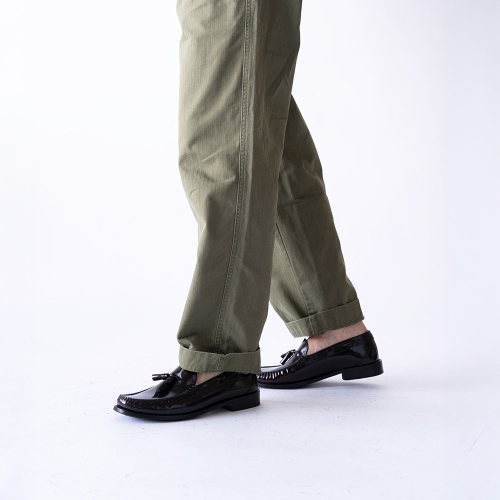 LANCASTER BURGUNDY タッセル モカシンローファー