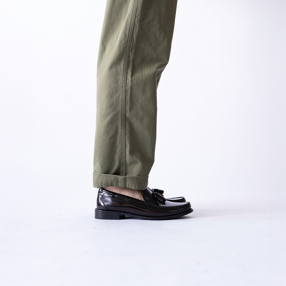 LANCASTER BURGUNDY タッセル モカシンローファー
