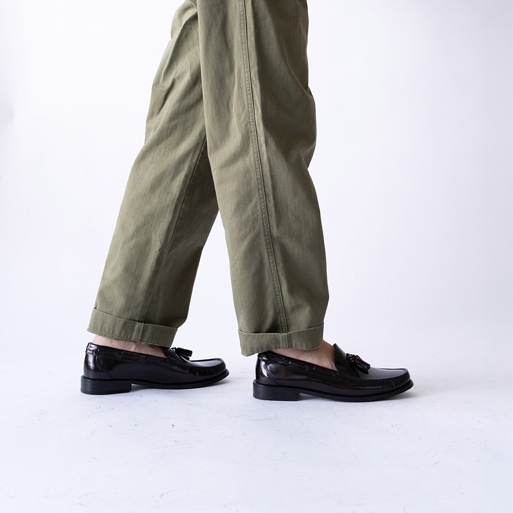 LANCASTER BURGUNDY タッセル モカシンローファー