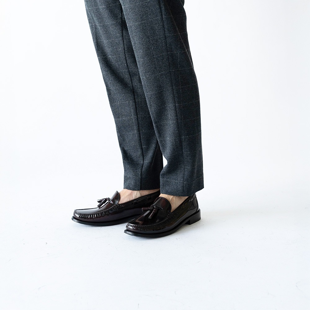 LANCASTER BURGUNDY タッセル モカシンローファー