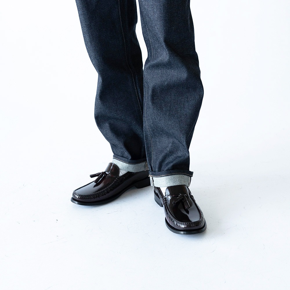 LANCASTER BURGUNDY タッセル モカシンローファー