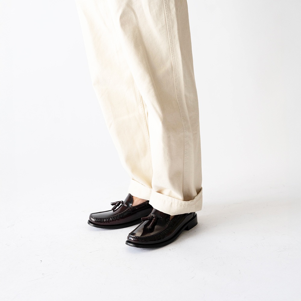 LANCASTER BURGUNDY タッセル モカシンローファー