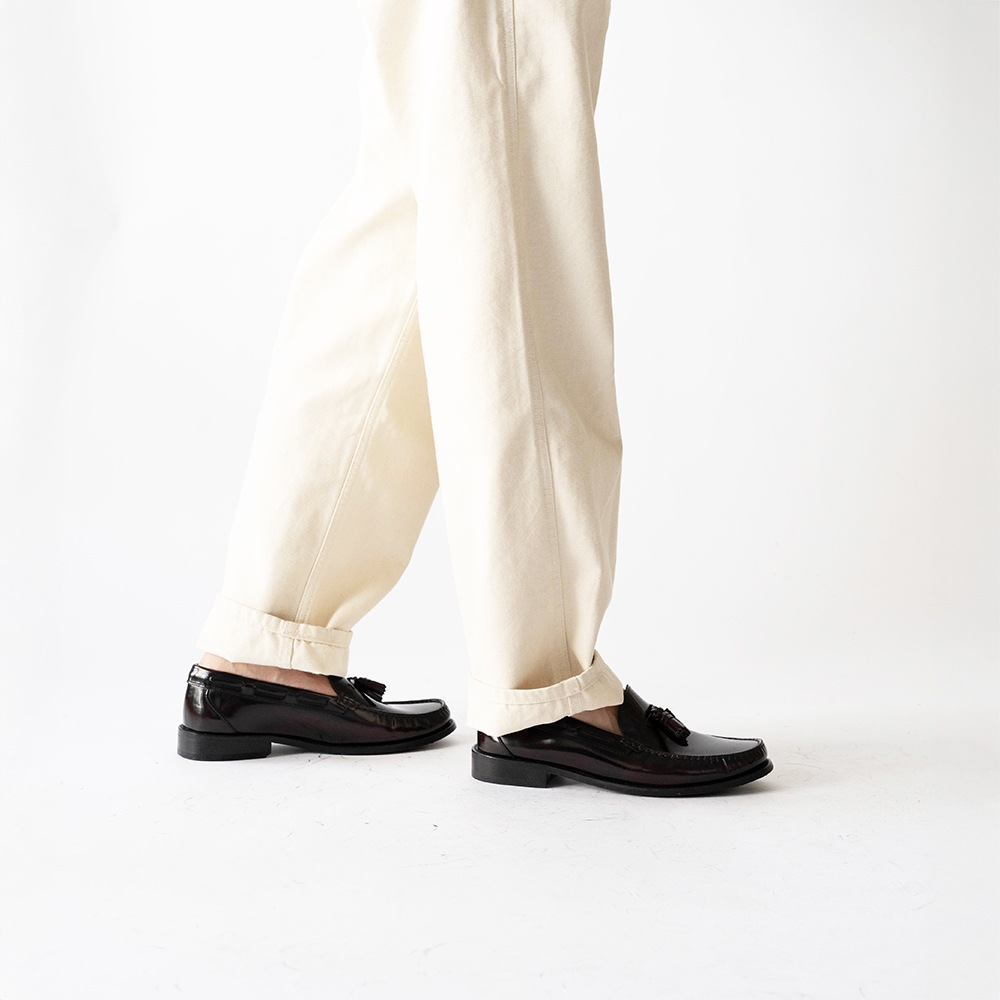 LANCASTER BURGUNDY タッセル モカシンローファー